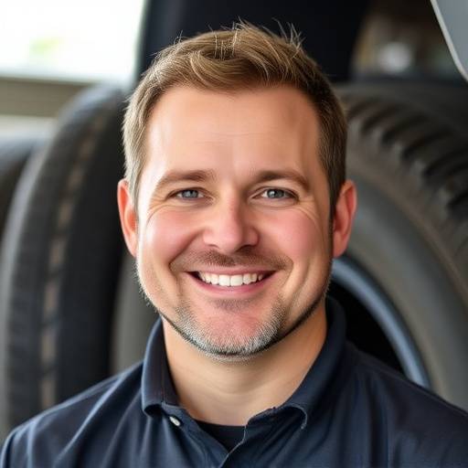 A smiling headshot of James O'Connell, the tire and alignment specialist at AutoSolutions Garage.
