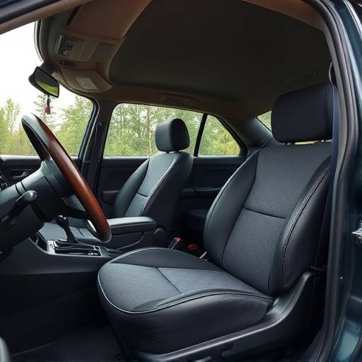 After photo of the same car interior, now fully restored with new upholstery, clean surfaces, and a fresh, inviting look.