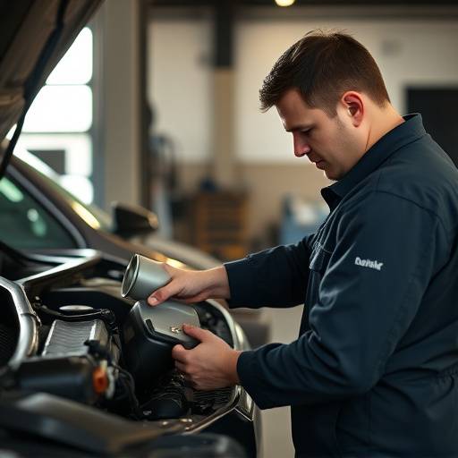 Mechanic performing an oil change on a car
